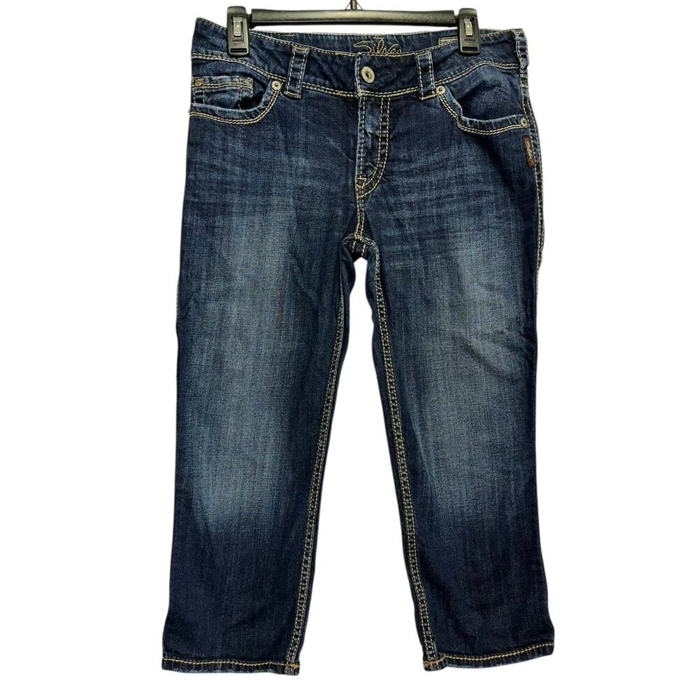 Silver Jeans Suki Surplus Capri Jeans W31 Dark Wash Stretch‎ Denim